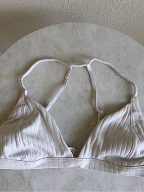 Roxy Ribbed Triangle Bikini Top - Cream